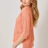 Open Stitch High Low Sweater