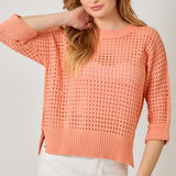 Open Stitch High Low Sweater