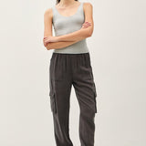 About The Basics Striped Scoop Neck Tank