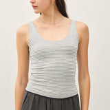 About The Basics Striped Scoop Neck Tank