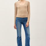 About The Basics Striped Scoop Neck Long Sleeve