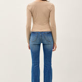 About The Basics Striped Scoop Neck Long Sleeve