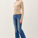 About The Basics Striped Scoop Neck Long Sleeve