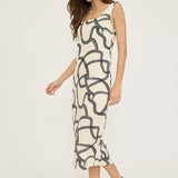 Brush Stroke Relaxed Midi Dress