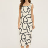 Brush Stroke Relaxed Midi Dress