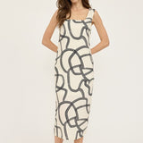 Brush Stroke Relaxed Midi Dress