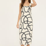 Brush Stroke Relaxed Midi Dress