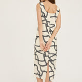 Brush Stroke Relaxed Midi Dress