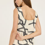 Brush Stroke Relaxed Midi Dress