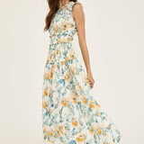 Floral Poplin Maxi Dress