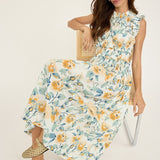 Floral Poplin Maxi Dress