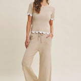 Scallop Edged Sweater Top