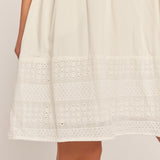 Eyelet Mixed Mini Dress