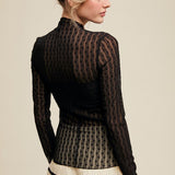 Sheer Textured Lace Layering Top
