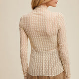 Sheer Textured Lace Layering Top