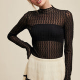 Sheer Textured Lace Layering Top