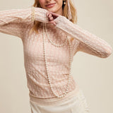 Sheer Textured Lace Layering Top