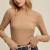 Sheer Textured Lace Layering Top