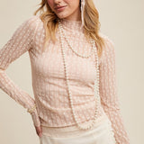 Sheer Textured Lace Layering Top