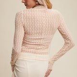 Sheer Textured Lace Layering Top