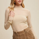 Sheer Textured Lace Layering Top