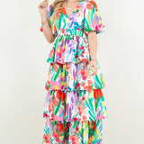 Floral Tiered Swing Dress