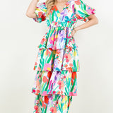 Floral Tiered Swing Dress
