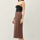 Button Detail Midi Wrap Skirt