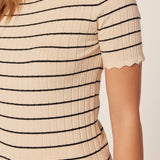 Scallop Hem Striped Tee