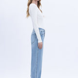 Gabby Super High Rise Baggy Cuffed Straight Jean (Vervet)
