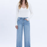 Gabby Super High Rise Baggy Cuffed Straight Jean (Vervet)