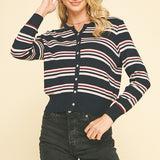 All The Colors Striped Cardi