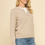 Perfect Combo Button Sweater