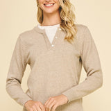 Perfect Combo Button Sweater