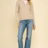 Perfect Combo Button Sweater
