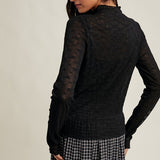 Floral & Lace Mock Neck Top