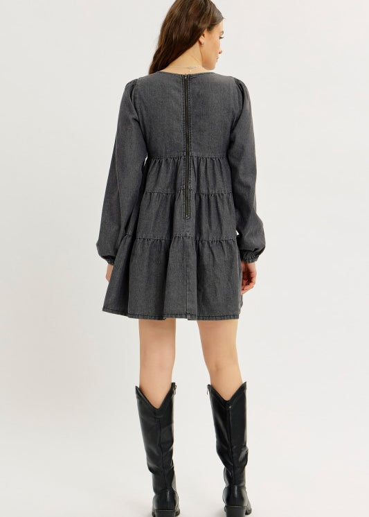 Washed Denim Babydoll Dress 9th Street Clothing Co Washed Denim Babydoll Dress 9th Street Clothing Co