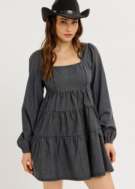 Washed Denim Babydoll Dress 9th Street Clothing Co Washed Denim Babydoll Dress 9th Street Clothing Co