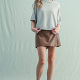 Half Sleeve Drop Shoulder Sweater