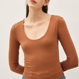 About The Basics Scoop Neck Long Sleeve