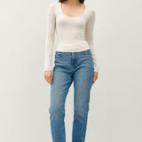 About The Basics Scoop Neck Long Sleeve