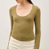 About The Basics Scoop Neck Long Sleeve