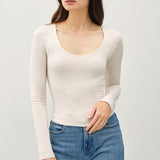 About The Basics Scoop Neck Long Sleeve