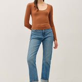 About The Basics Scoop Neck Long Sleeve