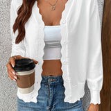 Scallop Edge Button Down Cardi