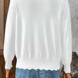 Scallop Edge Button Down Cardi