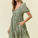 Floral Tiered Mini Dress