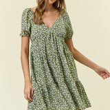 Floral Tiered Mini Dress