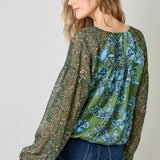 Mallory Mixed Print Blouse
