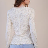 Lettuce Hem Floral Knit Top